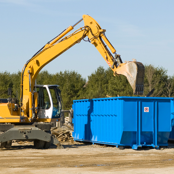 are there any restrictions on where a residential dumpster can be placed in White Shield ND